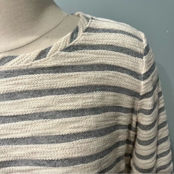 Maeve by Anthropologie Astor Fur-Trimmed Striped Pullover Size Medium - Picture 5 of 12